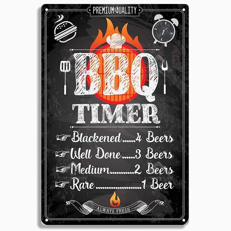 Hisun Tin Sign Retro DADS BBQ Metal Tin Signs Decorative Plaque Wall Decor for Barbecue Bar Pub Kitchen Party Zone Vintage Metal Plate