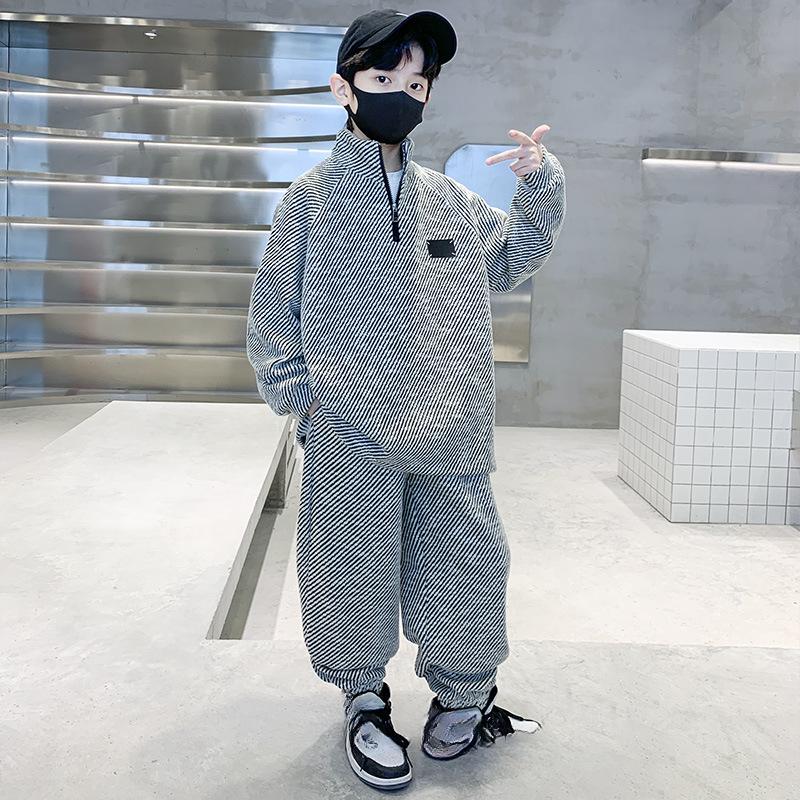 Children's Fashion Hoodie Set 2025 Spring and Autumn Boys Leisure Sports Two-piece Set