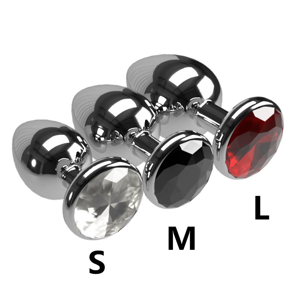 Stainless Steel Anal Plug Anus Plug Anal Bead Adults Sex Toys Metal Butt Plug With Jewelry Colorful Crystal For Women Adult Game