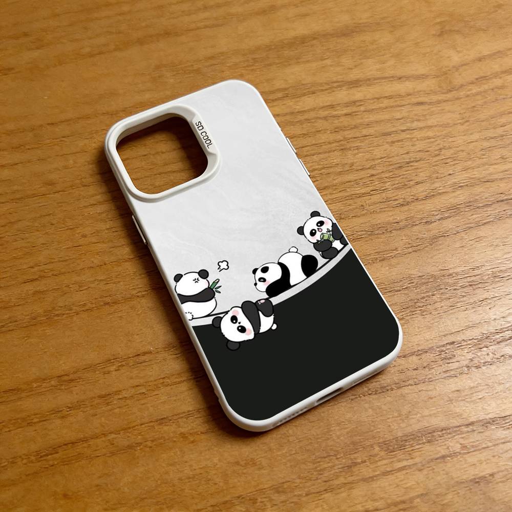 Cute Giant Panda  Phone Case for iPhone 17 16 Pro Max Air 15 14 Plus 12 11 Soft Shockproof Cover