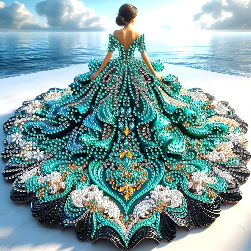 5D DIY Partial Special Shaped Drill Diamond Painting Kit Arts Ornament Beauty Girl Home Decoration Xmas Birthday Gifts 30x30cm