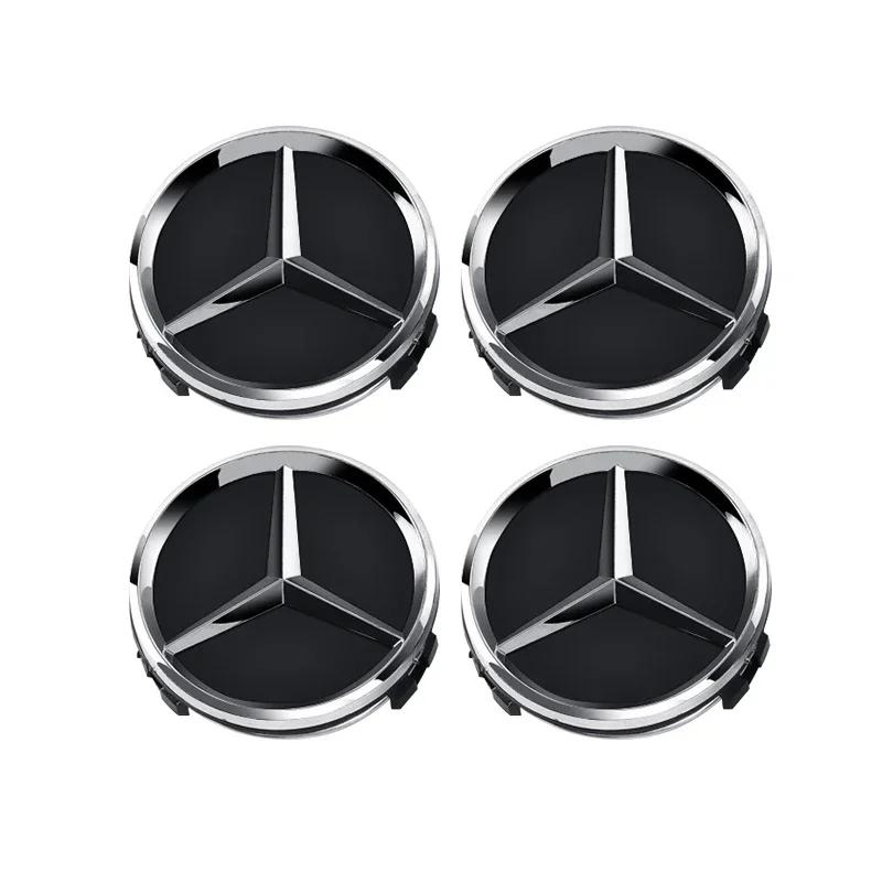 4 stuks 60 mm Auto Wielnaafdop Embleem badge voor Mercedes Benz C180 E300 GLC W163 W166 W167 W204 W205 W212 W213 X253 W117 W176 W164