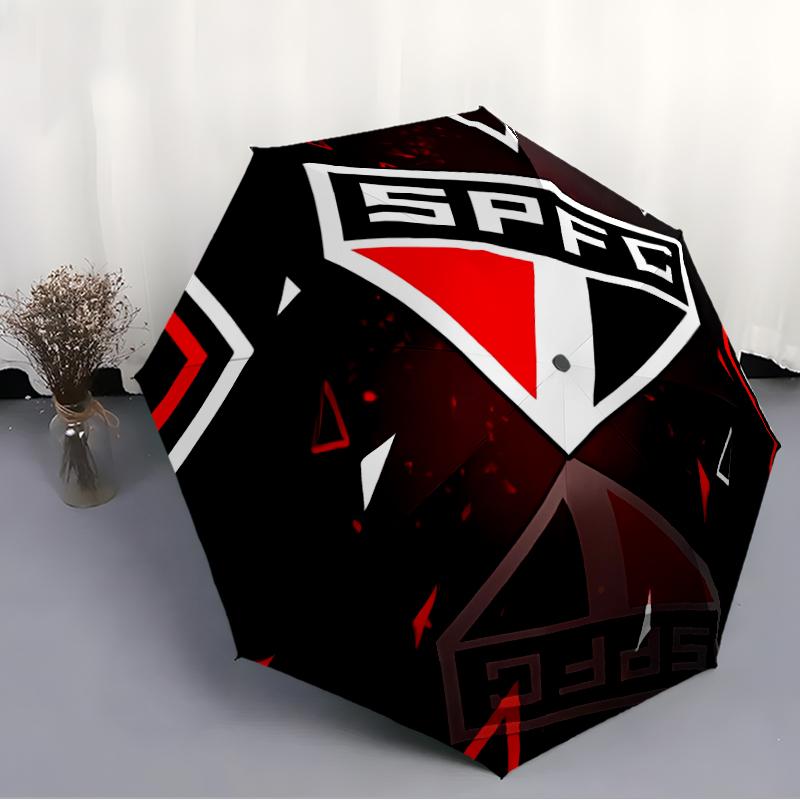 Printed São Paulo FC Logo Folding Umbrella,Outdoor,Leisure,And Travel Umbrella,Durable Umbrella Fabric,Birthday And Holiday Gift