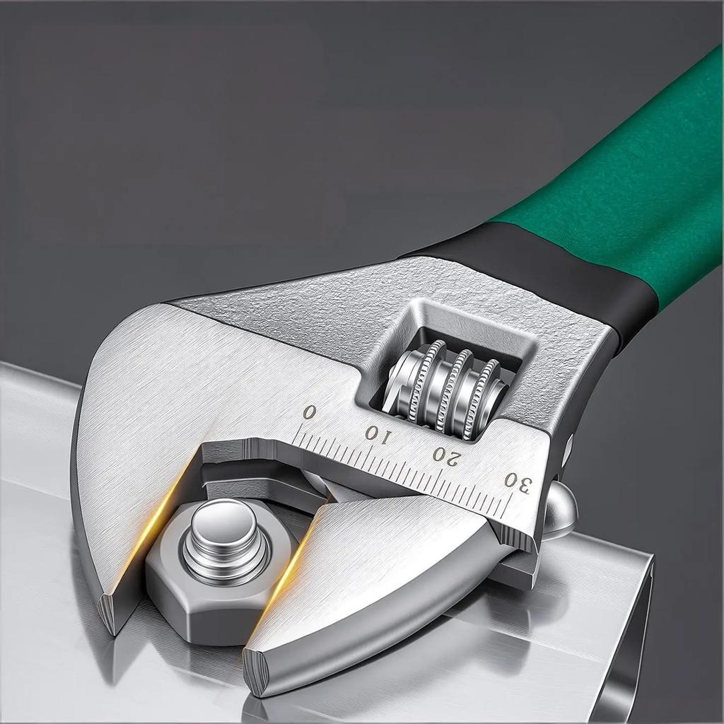Industrial Heavy Duty Adjustable Wrench Large Opening Anti-Slip Ergonomic Spanner for Motorcycle Mechanical Repair