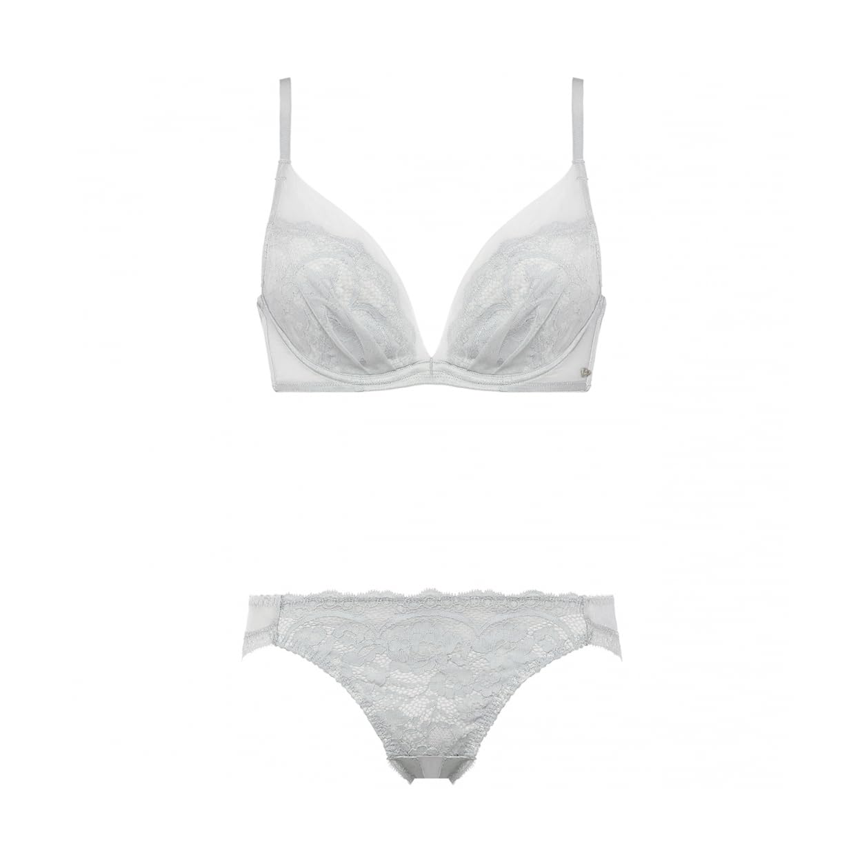 

Комплект бюстгальтера DeepV и шортиков AMOSTYLE 2 Классическое кружево M010 E75M Размер & (Серый)