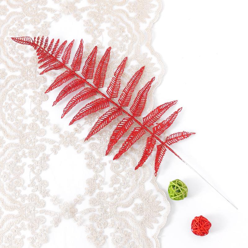 

5 шт. Блестящие искусственные листья Рождественское украшение Искусственное растение Украшение для рождественской елки для домашнего декора Венки DIY Аксессуары для вечеринок 5Pcs красный