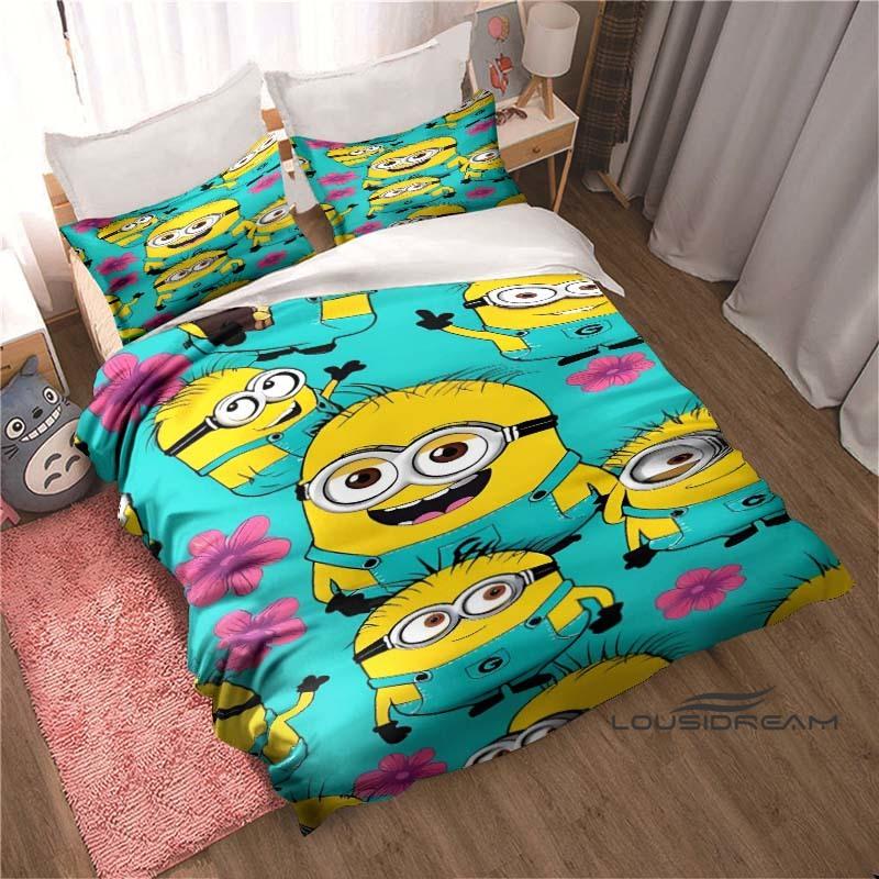 Cartoon (Despicable Me) Printed Bedding Set — Duvet Cover & Pillowcase Set — A Deluxe Gift for Teens, Girls, and Boys