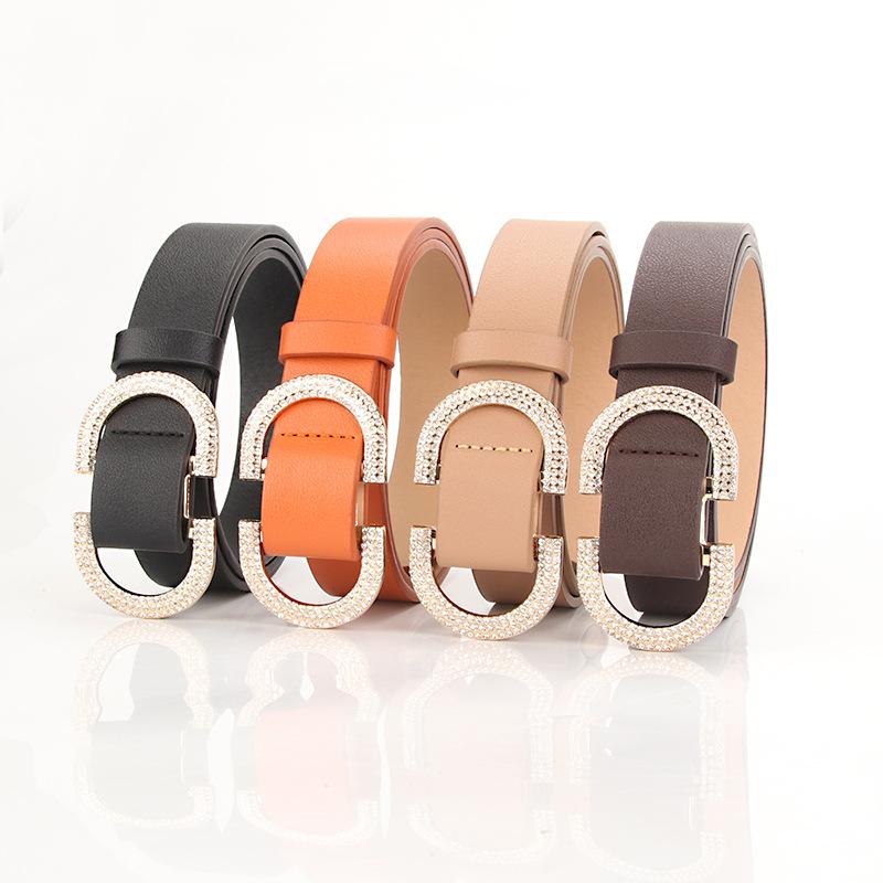 Ladies Double D Alloy Japanese Buckle Simple Decoration, Jeans Retro Atmosphere Elegant Non-Porous Belt