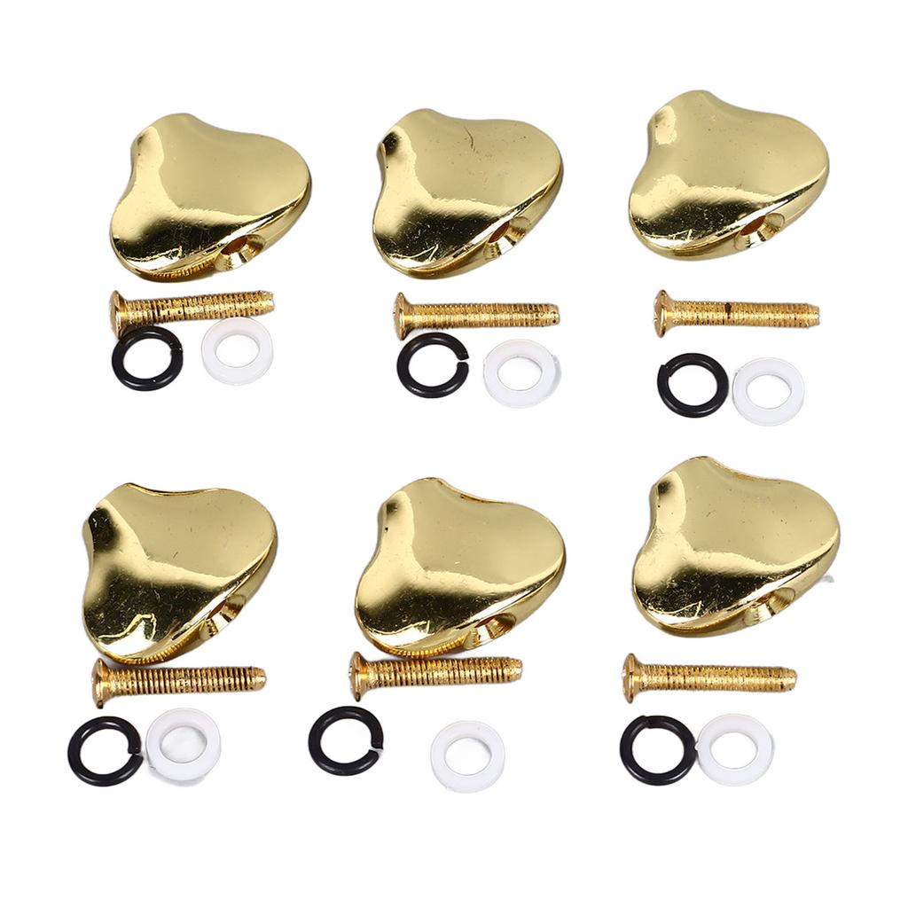 6 Stück Gitarrenmechanik-Knopf Exquisite Fischschwanzform Bequemer Griff Metall Stimmwirbelkopf