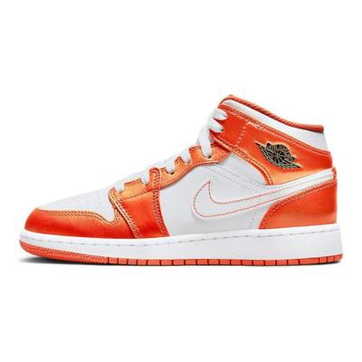 Buty Sportowe Dziecięce Air 1 Mid SE GS Electro Orange Czarne Białe DM4228-800