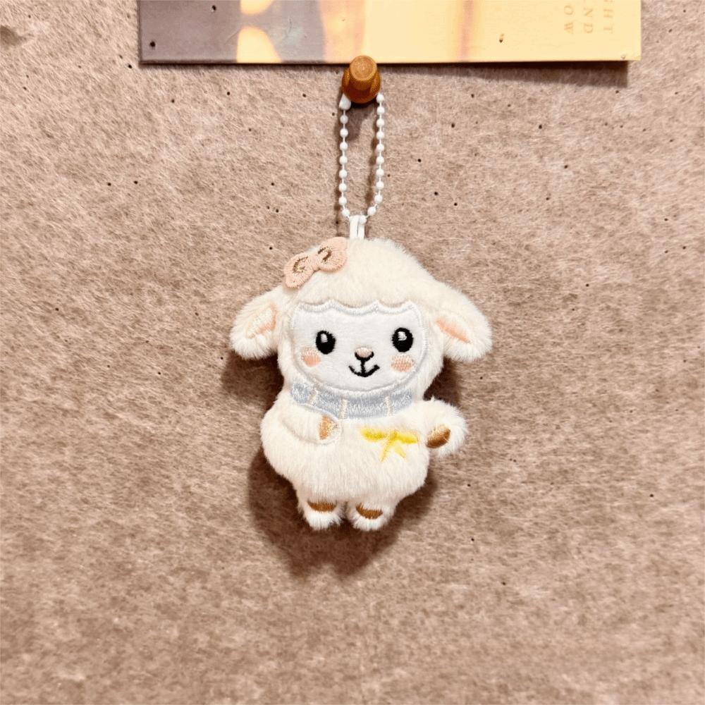Soft Material Backpack Pendant Plush Texture Lamb Pendant Adorable Lamb Keychain Daily Carry