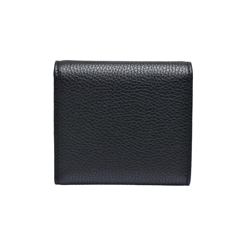 Gucci Classic Logo Litchi Grain Leather Wallet Women wallet Black 598207-A7M0G-1000