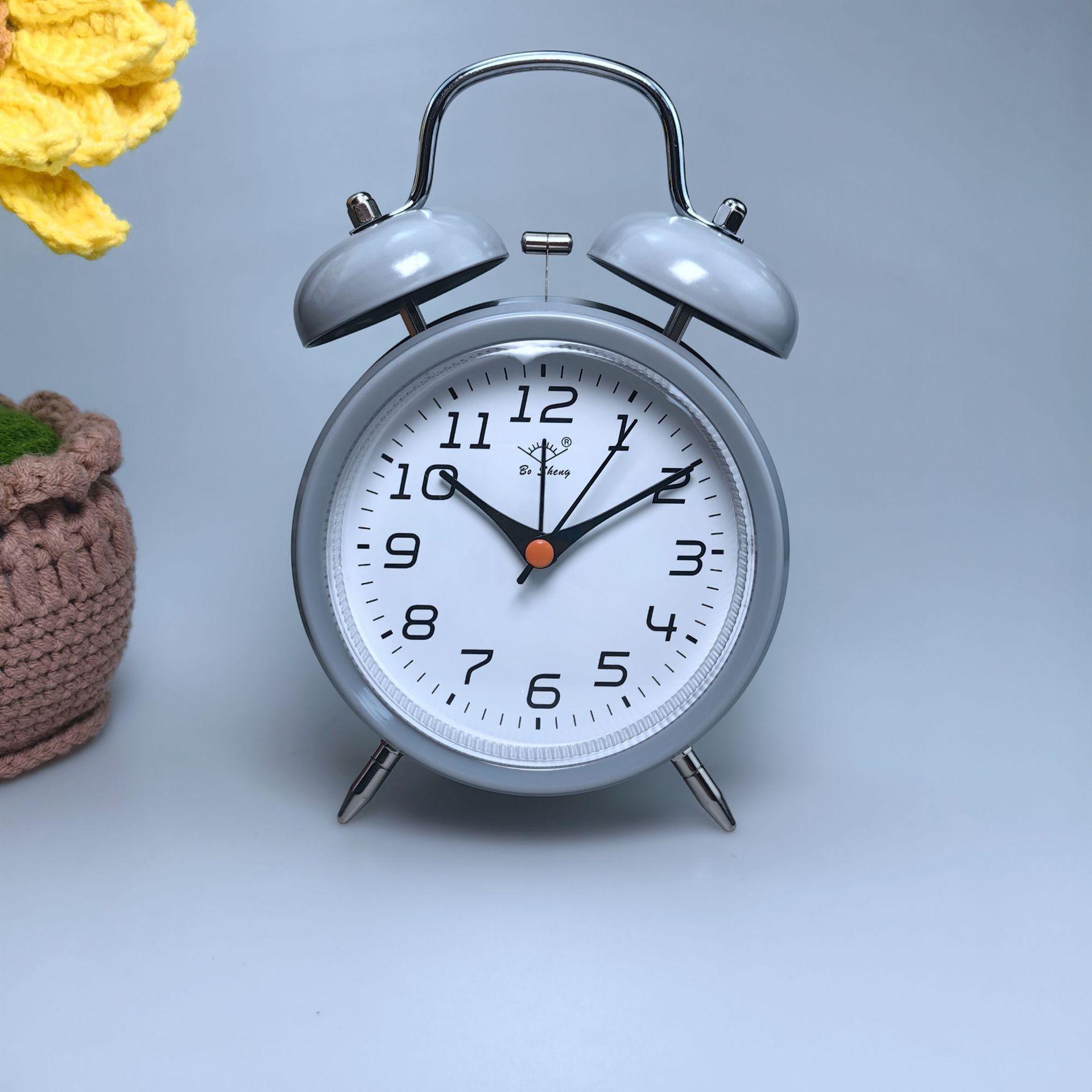 

4-дюймовый будильник металлический звонок детские часы корейская версия часы с ночником бесшумные настольные часы GH820 звонок