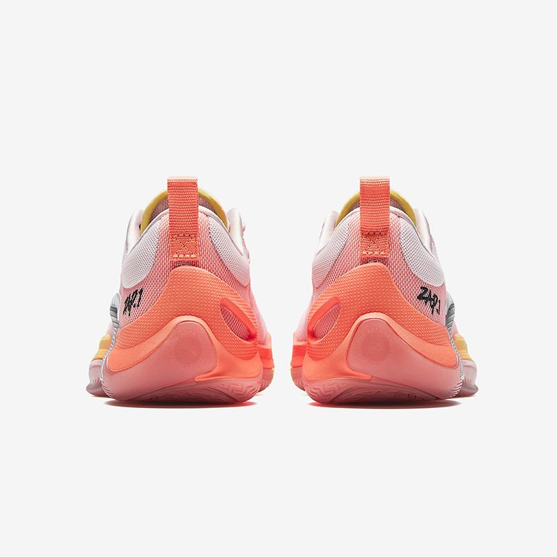 New Anta Slip Resistant And Abrasion Resistant Support Low Top Children's Basketball Shoes Pink Orange A12441103-5