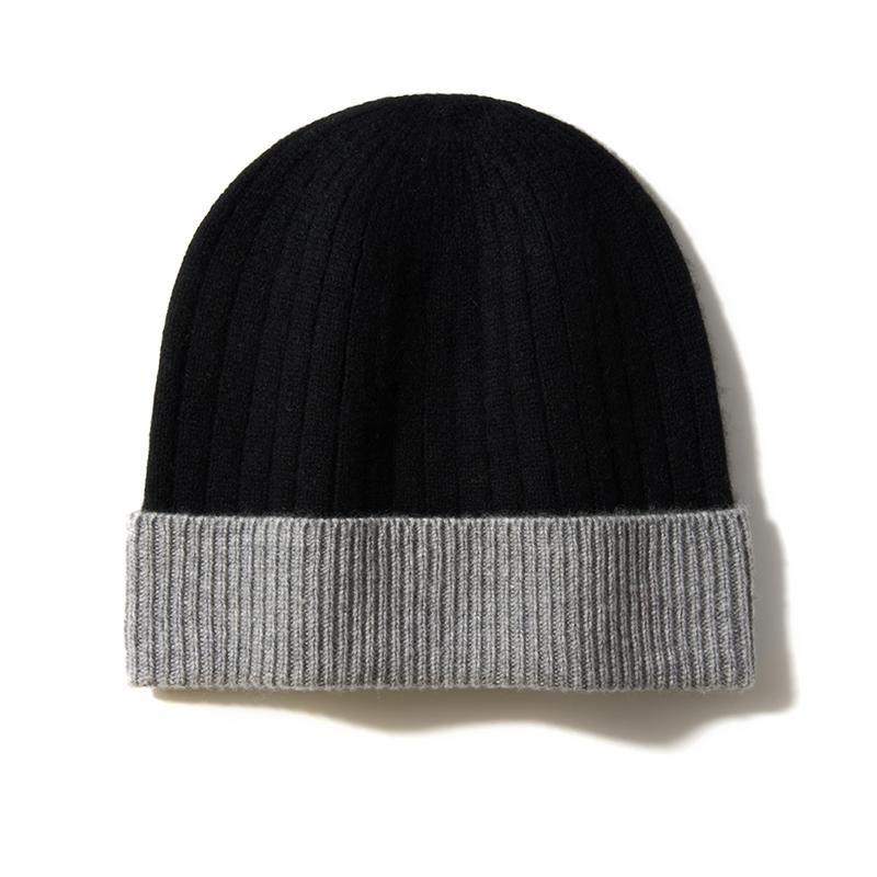 100% Pure Cashmere Knitted Hats for Autumn and Winter Women Fashionable Simple and Warm Hat Outdoor Windproof Hats Unisex
