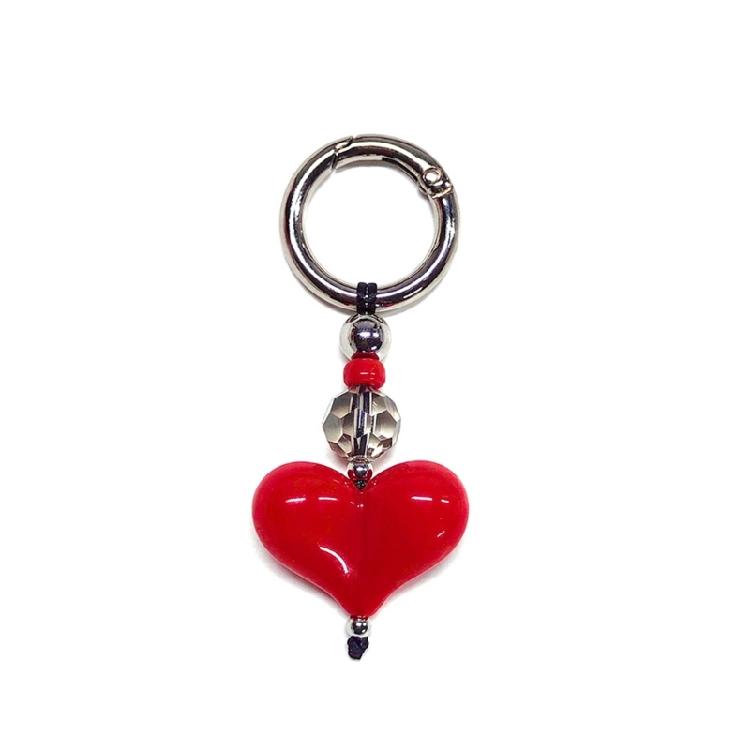 

Charming Alloy Keychain Heart/Mushroom/Bowknot/Cherry Pendant Beaded Ornament Ideal For Gifts And Accessories