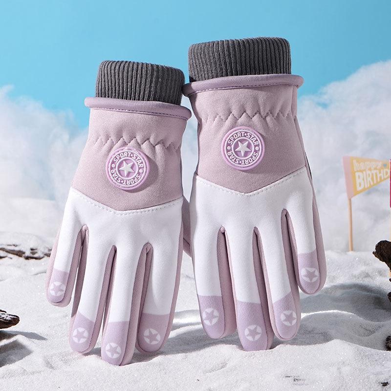 Kinder Wasserdichte Rutschfeste Winterhandschuhe, Fleecegefüttert für Radfahren bei kaltem Wetter und Schneespiel