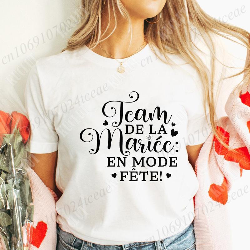 Humor French Bachelorette Party T-Shirt Girls Single Farewell Tees Team Evjf Future Bride Shirt Funny Bridal Shower Wedding Tops
