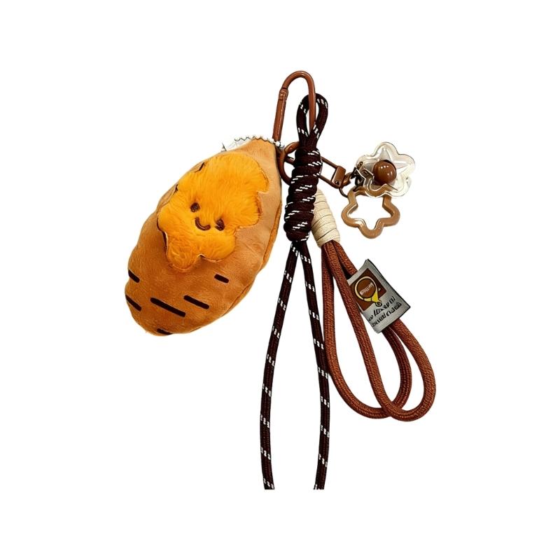 Cute Plush Sweet Potato Keychain Soft Plush Doll Charm Wallet Hanging Ornament For Backpack Purse Keys