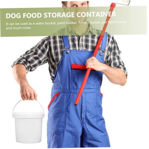 PRETYZOOM 2-Piece Reusable 5 Gallon Plastic Barrels, White, Kitchen Storage Containers, Handheld Buckets, Plastic Gallon Buckets, Small Buckets, Small