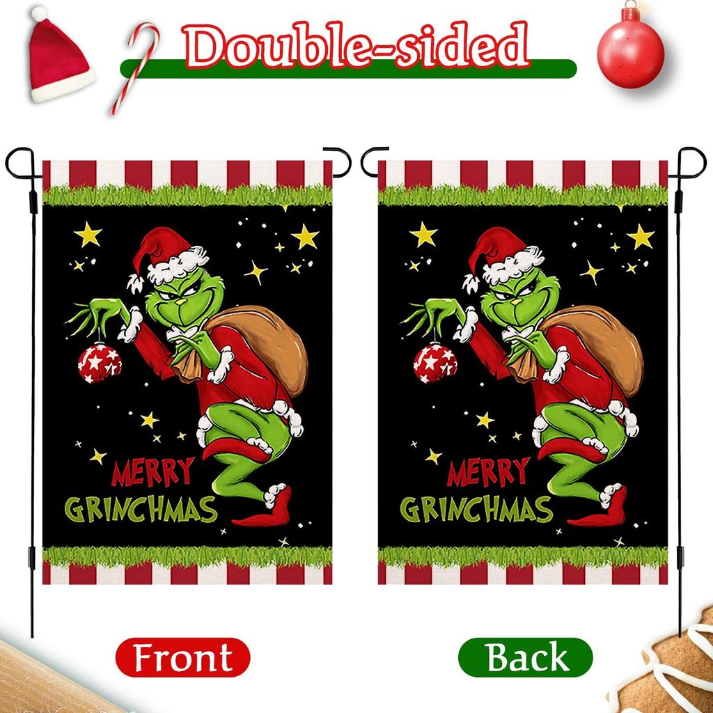 Christmas Garden Flag 12 18 Inch Reversible Outdoor Vertical Rural Holiday Garden Decorations