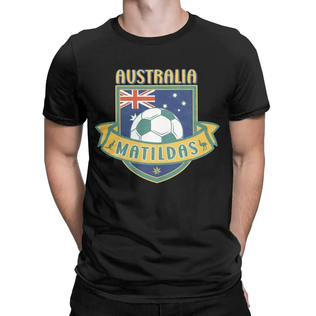 Men's Australian Womens Soccer Crest Matildas T Shirt Cotton Clothing Funny Short Sleeve Crewneck Tee Shirt Gift T-Shirts