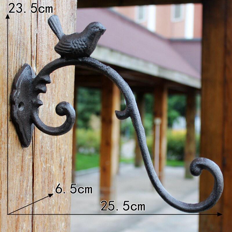 Retro Cast Iron Bird Wall Hooks & Hangers for Baskets & Lanterns