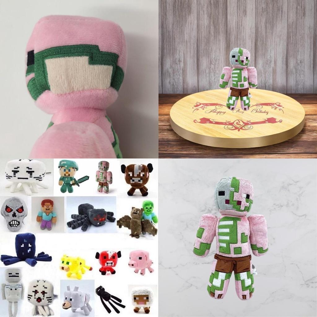 Soft And Cute Plush Minecraft Characters Enderman Creeper Zombie Parrot Dolphin Axolotl And More!