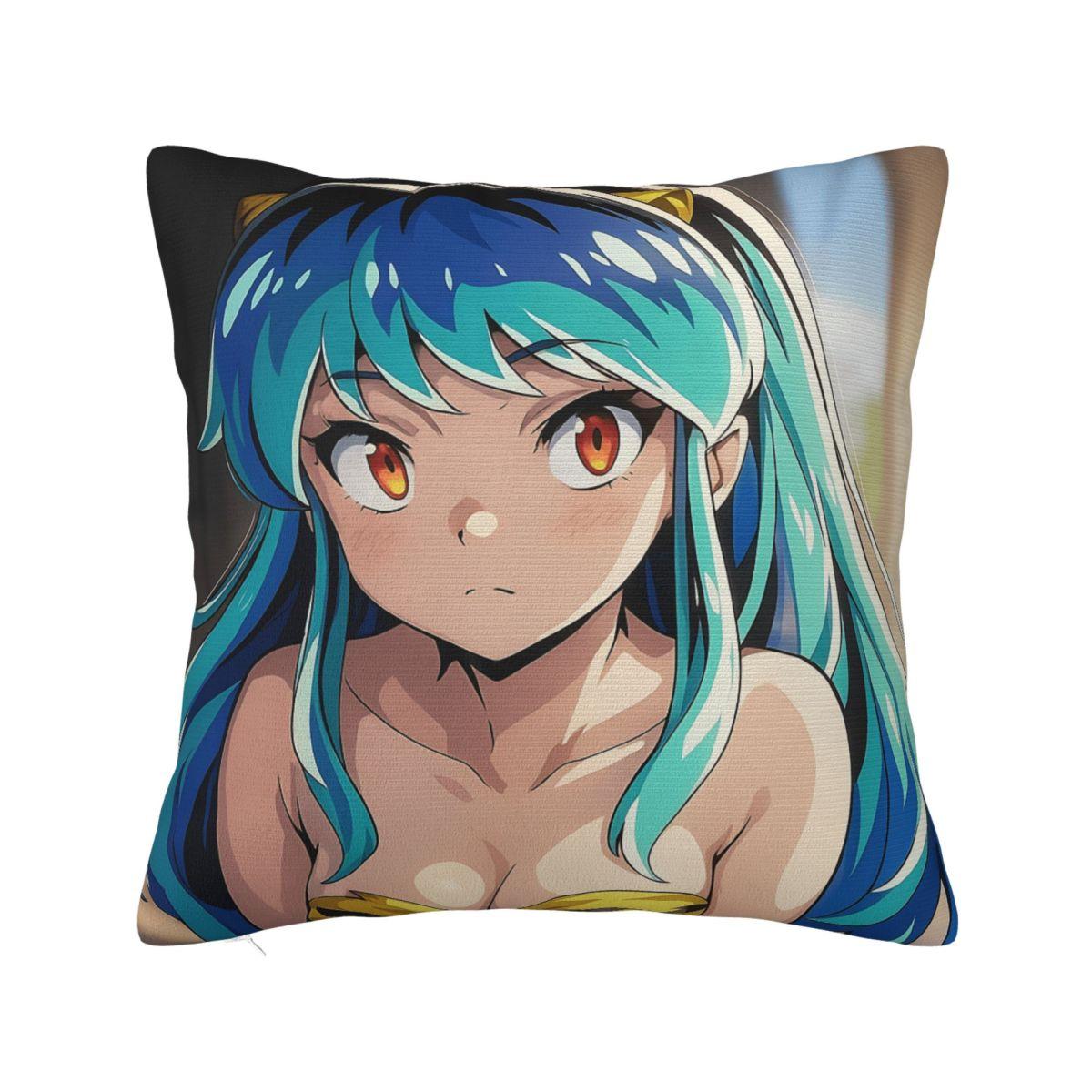 

Pillow Cover Urusei Yatsura Anime Custom Cushion Cover Novelty Pillow Case For Office Car Home Decorative Pillowcases 12x12Inch