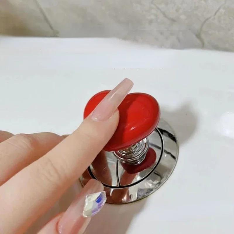 Griff Wc Drücken Taste Herzförmige Drücken Tank Push-Schalter Wc Badezimmer Dekor Wasser Drücken Spülung Taste Hause Werkzeuge