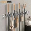 Stainless Steel No-Drill Mop & Broom Wall Mount Hanger