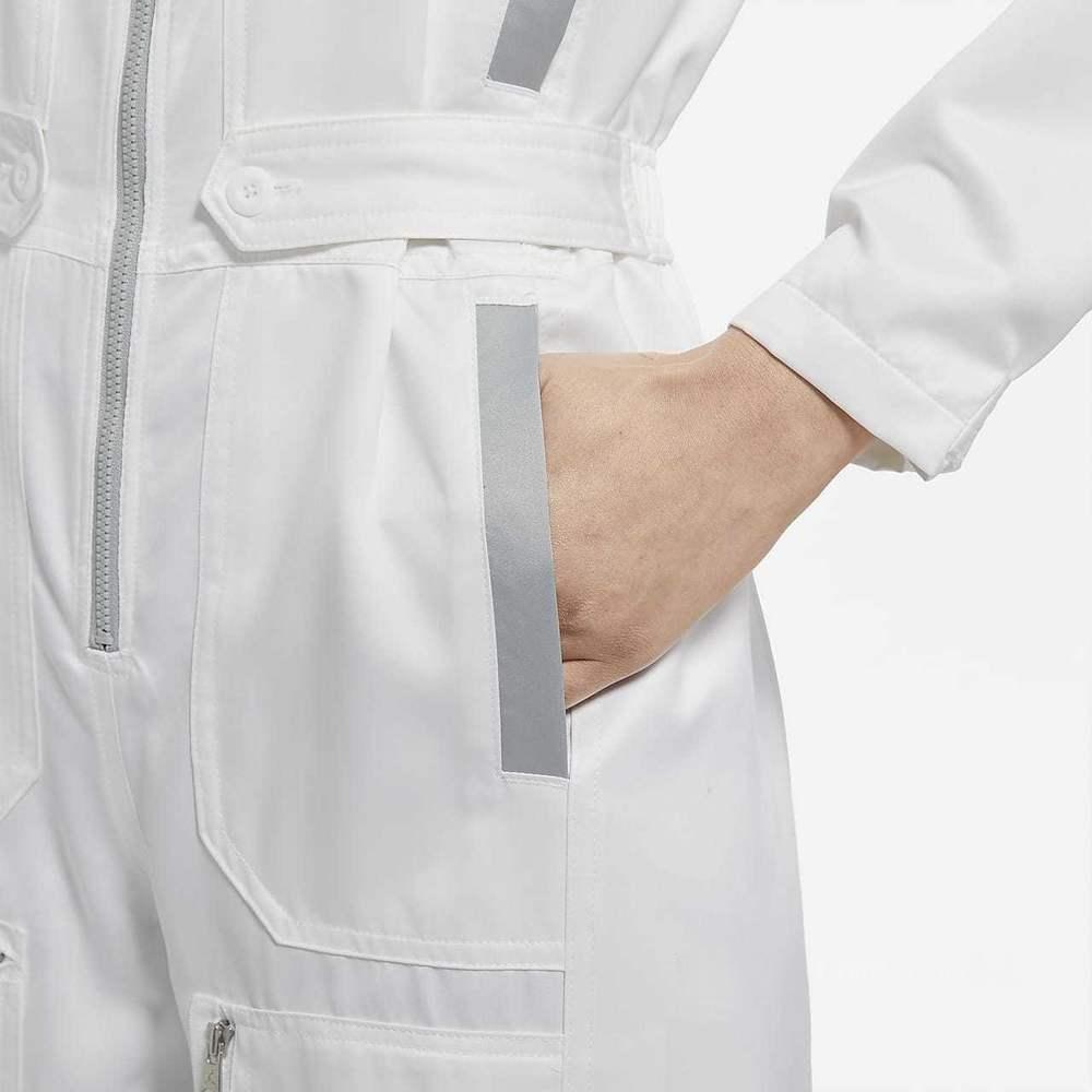 Jordan SS22 23 Engineered Solid Color Polo Neck Zip Long Sleeve Jumpsuit Women jumpsuit White DM5289-100