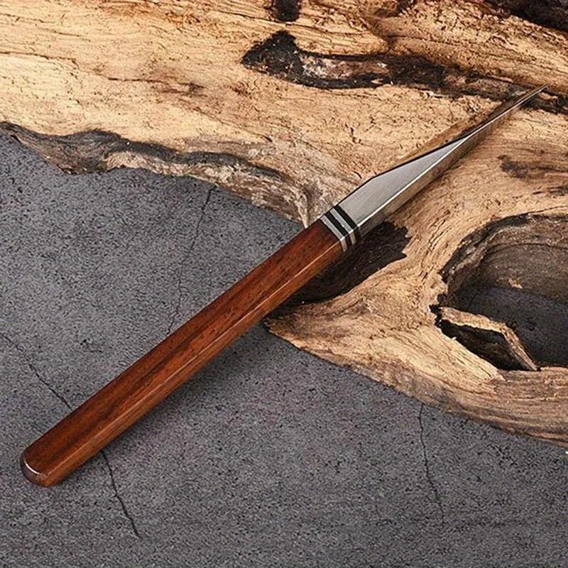 

1 Pc Tea Knife Stainless Steel Damascus Pu Erh Tea By Hand Wooden Handle Pry Tea Cone of Chinese Style Gift червоний