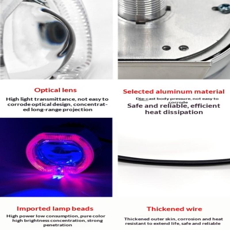2.5-inch Motorcycle LED With Built-in Headlights Electric Bike Devil's Eye Spotlight Integrated Near And Far Beam Spotlights