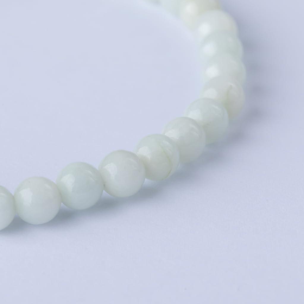 18cm White Itoigawa Natural Jadeite Japanese National Jomon Power Stone Jadeite Workshop Special Paulownia Wood Quality Certificate ABR0880 (6mm