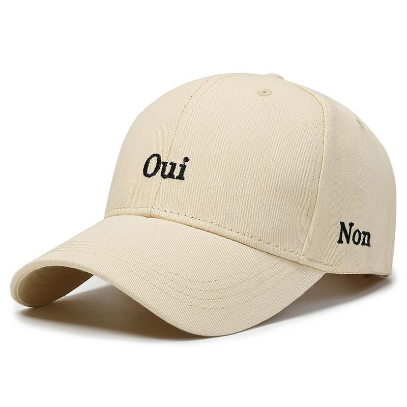 Oui Letters Embroidery Non Duck Cap Girl Spring Autumn Outdoor Running Sports