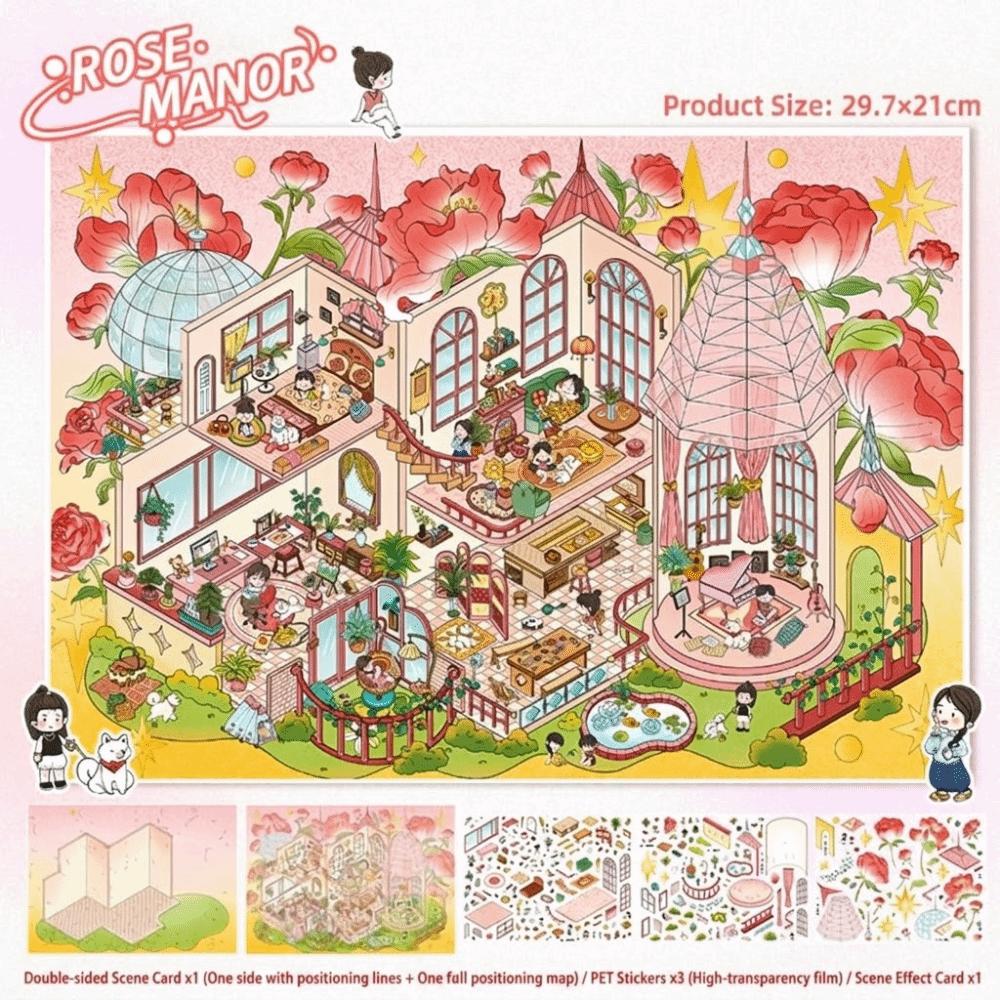 3D Miniature Landscapes Stickers Collection PET Miniature Scene Collage  Creative Play A