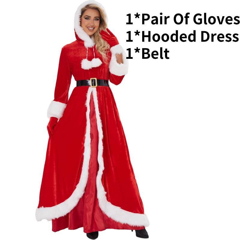 

Charming Christmas Themed Outfit For Women Red Long Dress Ideal For Parties XL