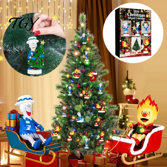 24 Day Countdown Box Christmas Advent Calendar 2026, 24-Day Surprise with Holiday Gift Boxes Acrylic Pendants, Anime Themed Collectible Gifts