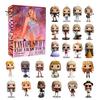 Vánoční adventní kalendář 2024 24 dní Kreslené akrylové figurky Ozdobná sada Vánoční odpočítávací kalendář pro milovníky hudby