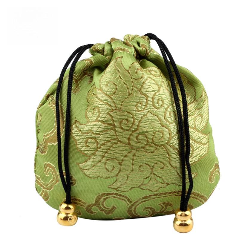18 Brocade-Style Drawstring Bags for Buddhist Beads Bracelets & Cultural Play