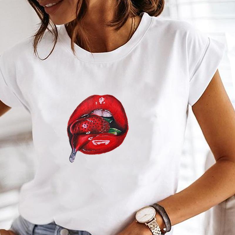 (European Size)90s Fashion Tee Top Rabbit Cute Sweet T Shirt Women Print Lady Clothing Casual  Short Sleeve Female Graphic T-shirt