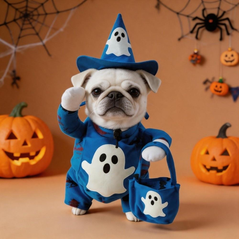Luminous Dog Cosplay Clothes Adjustable Full Body Jumpsuit Halloween Pet Ghost Costume  Photography