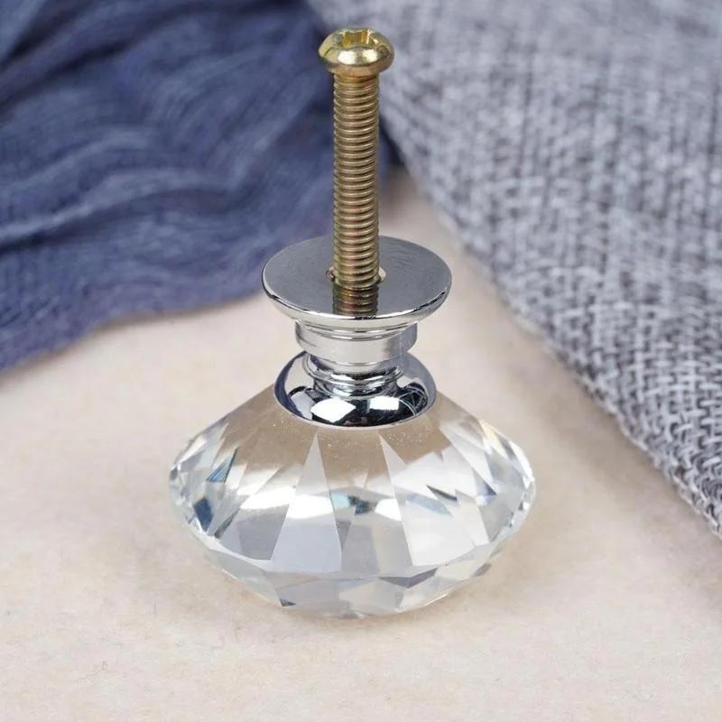 New Ideas Diamond Crystal Handle Handles Drawer Knobs Furniture Handles with Screws Home Decoration with Screws