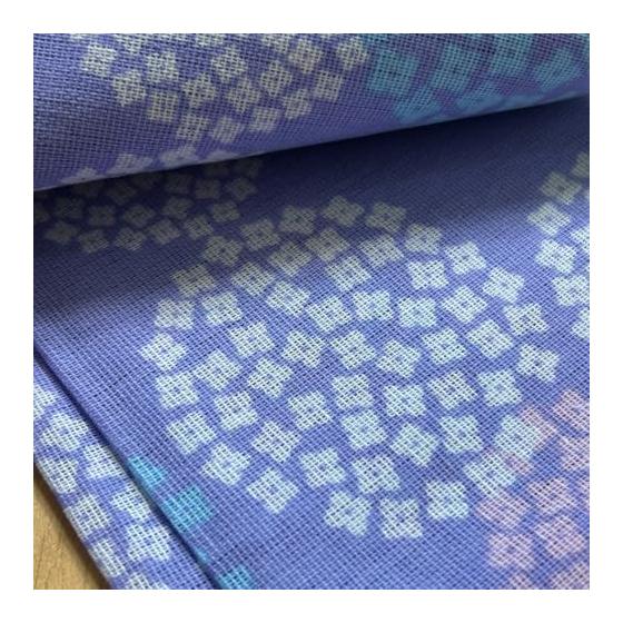 Set of 2 Tenugui Towels - Hydrangea Pattern (1 of Each Color) - Cotton Blend (Hemmed) - for Jinbei, Yukata, Onsen, Sauna, Sento, Souvenir