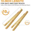 2 Pack Premium Bamboo Toaster Tongs, 10 Inches Natural Wooden Tongs with Serrated Tips for a Secure Grip On Toast, Bagels, Pastries, and Salads,