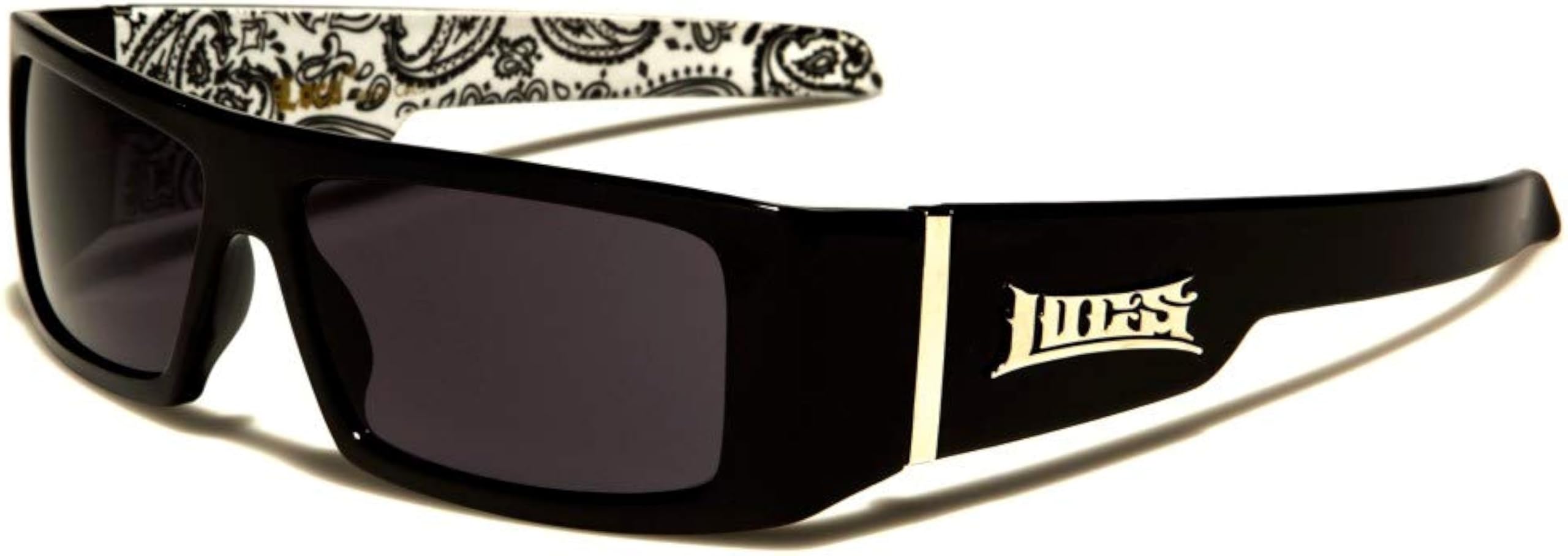 

Солнцезащитные очки Locs Hardcore Wraparound Bandana Print Black Mens Color