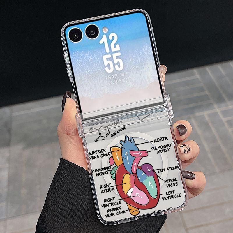 Hinged Magnetic Phone Case For Samsung Z FlIP 7 FE 6 5 Colorful Buttons Blocks Print Folding Phone Cover For Galaxy Z Flip7 Flip6