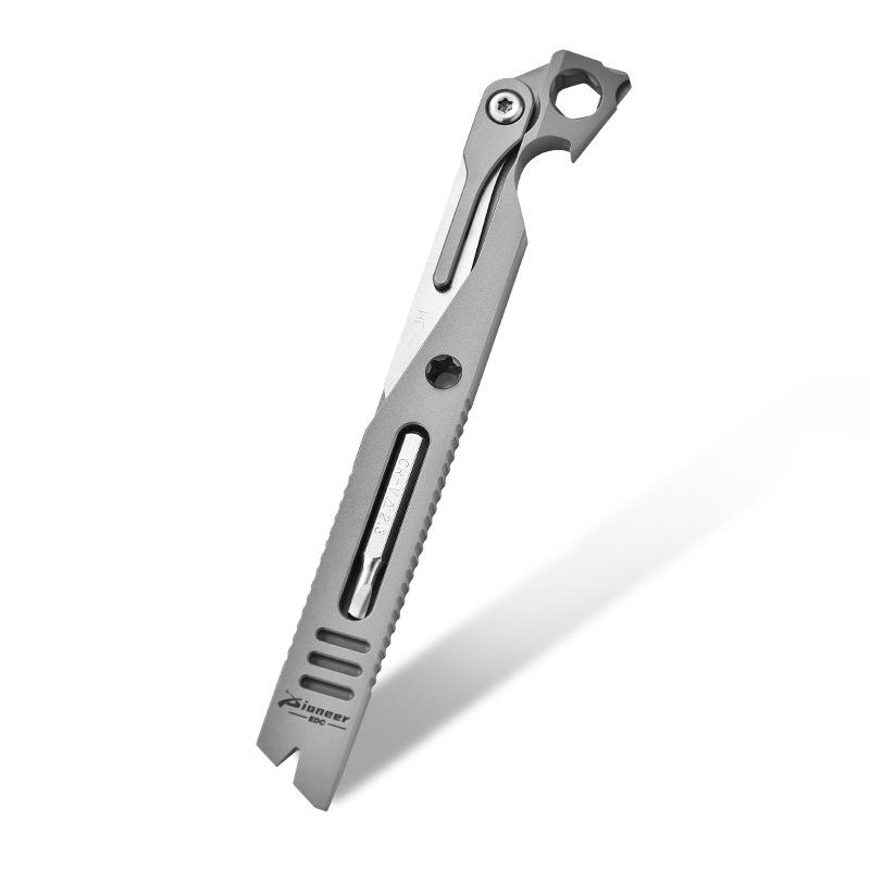 Titanium Alloy Multifunctional Pry Bar Convenient Portable Bottle Opener Rope Cutter EDC Small Tool