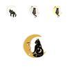 Cat Moon Captivating Design Pin Unique Alloy Brooch With Enamel Finish For Style Creative